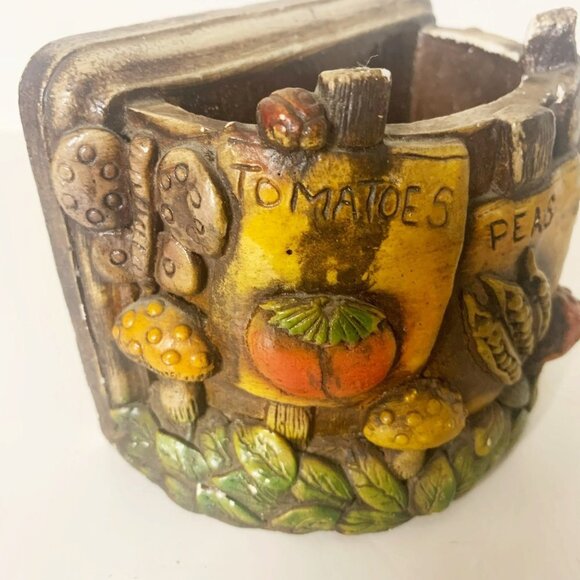 Vintage 1974 Hand Painted Planter Book End - Picture 2 of 9